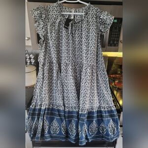 Torrid Navy and Cream Floral Mini Dress